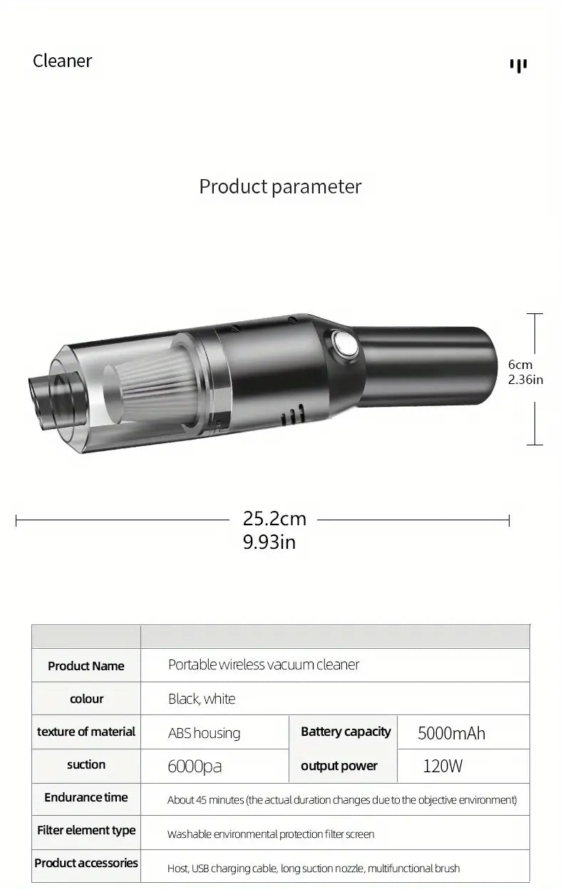 Wireless Car Vacuum Cleaner